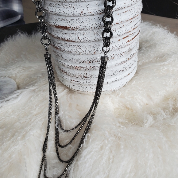 Beautiful long, dark-silver chain OS NWOT - Picture 3 of 6